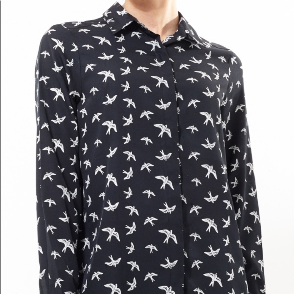Worn once! Nasty Gal Brave Soul bird blouse